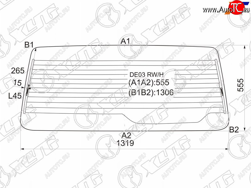 7 999 р. Стекло заднее (Цвет зеленый Обогрев) Mitsubishi Delica 89-99  L300 87-98 XYG DE03 RW/H  с доставкой в г. Воронеж