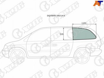 263 р. Стекло кузова (собачник) заднее левое длинная база CHRYSLER TOWN&COUNTRY VOYAGERDODGE CARAVAN 00-07 XYG DQ09844 SW/LH/X  с доставкой в г. Воронеж. Увеличить фотографию 1