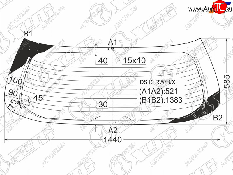 8 749 р. Стекло заднее (Цвет зеленый Обогрев) Toyota Gaia 98-04 XYG DS10 RW/H/X  с доставкой в г. Воронеж