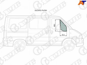 2 379 р. Стекло форточки (уголок) переднее правое  PEUGEOT BOXERCITROEN JUMPERFIAT DUCATO 94-06             XYG DUCATO FV/RH  с доставкой в г. Воронеж. Увеличить фотографию 1