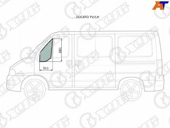 2 379 р. Стекло форточки (уголок) переднее левое  PEUGEOT BOXERCITROEN JUMPERFIAT DUCATO 94-06              XYG DUCATO FV/LH  с доставкой в г. Воронеж. Увеличить фотографию 1