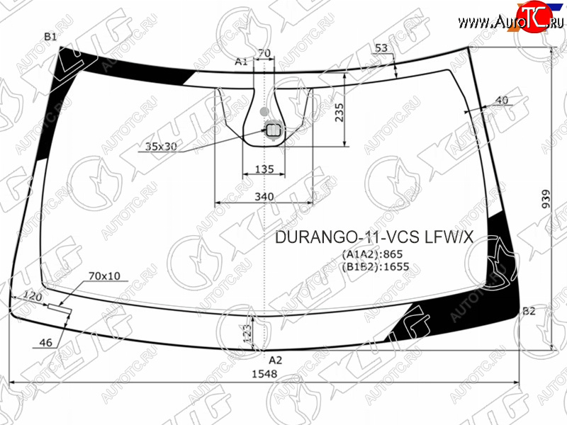 7 749 р. Стекло лобовое (Датчик дождя) XYG  Dodge Durango  WK2 (2010-2013), Jeep Grand Cherokee  WK2 (2010-2013)  с доставкой в г. Воронеж