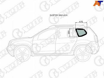 1 739 р. Стекло кузова боковое (не опускное) (Слева Цвет зеленый) Nissan Terrano 14-22  Renault Duster 10-2 XYG DUSTER SW/LH/X  с доставкой в г. Воронеж. Увеличить фотографию 1