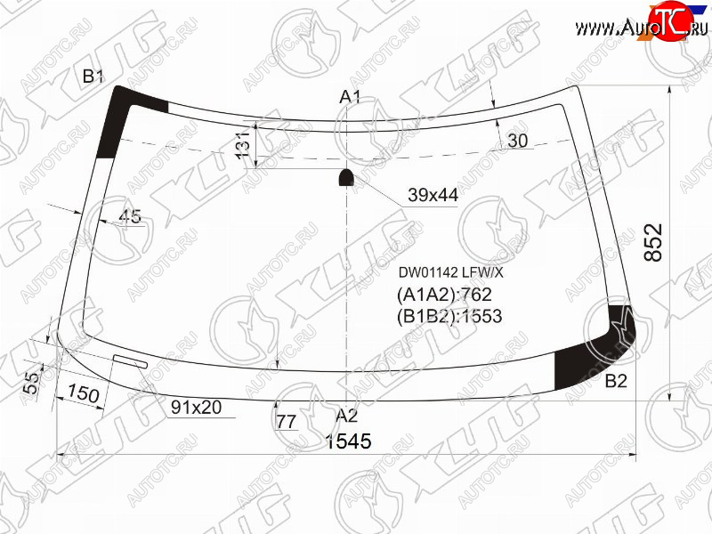 5 349 р. Стекло лобовое Jeep Grand Cherokee 92-98 XYG DW01142 LFW/X  с доставкой в г. Воронеж