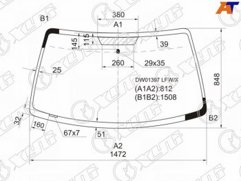 5 849 р. Стекло лобовое Ford Escape 00-12  Maverick 93-07  Mazda Tribute 00-07  Mercury Mariner 07-10 XYG DW01397 LFW/X  с доставкой в г. Воронеж. Увеличить фотографию 1