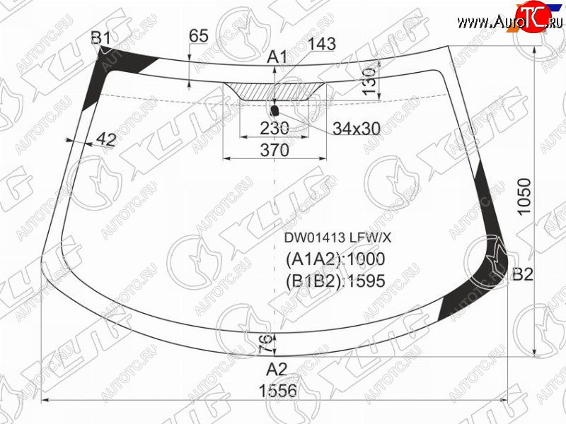 6 749 р. Стекло лобовое Chrysler Sebring 00-06  Dodge Stratus 00-06  ГАЗ Волга Сайбер 08-10 XYG DW01413 LFW/X  с доставкой в г. Воронеж
