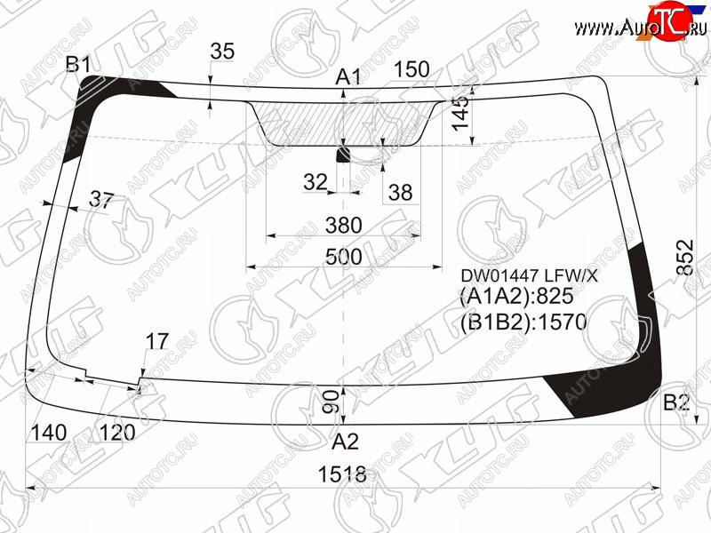 4 999 р. Стекло лобовое Chevrolet TrailBlazer 01-10  Isuzu Ascender 03-09 XYG DW01447 LFW/X  с доставкой в г. Воронеж