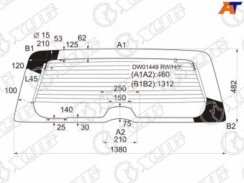 9 499 р. Стекло заднее с обогревом JEEP LIBERTYJEEP CHEROKEE 02-07                                           XYG DW01449 RW/H/X  с доставкой в г. Воронеж. Увеличить фотографию 1