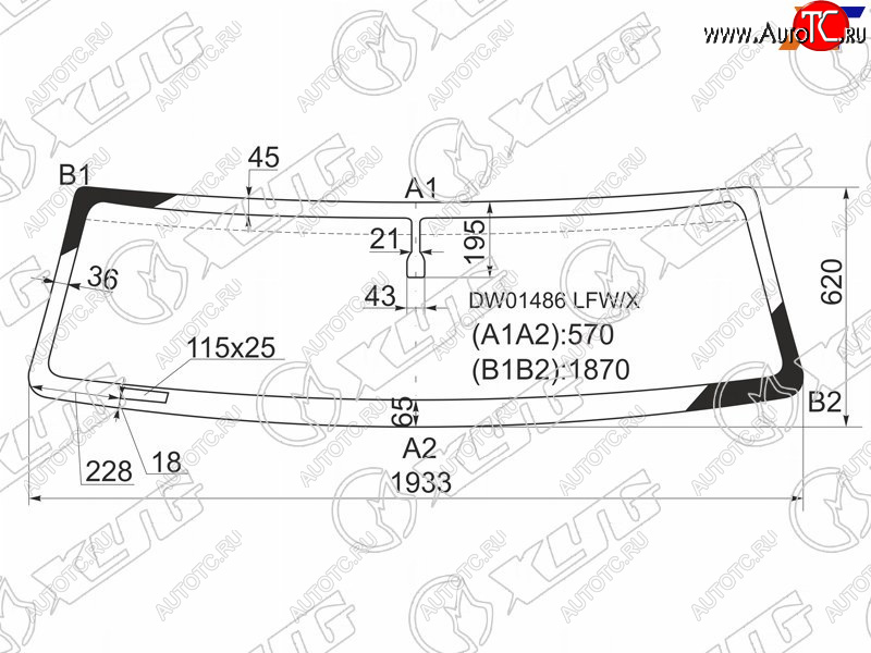 8 399 р. Стекло лобовое HUMMER H2 02-09 XYG DW01486 LFW/X  с доставкой в г. Воронеж
