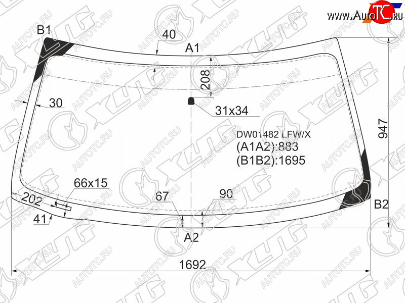 7 999 р. Стекло лобовое Ford Expedition 96-06  F150 96-04  Lincoln Navigator 97-06 XYG DW01482 LFW/X  с доставкой в г. Воронеж
