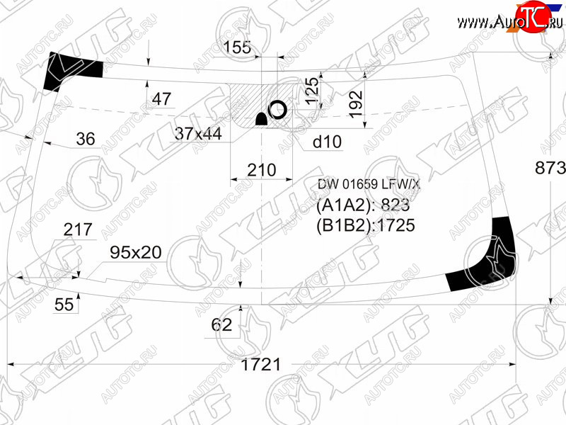 6 399 р. Стекло лобовое + дд CADILLAC ESCALADE/CHEVROLET TAHOE 06-14 XYG DW01659 LFW/X, dw01659lfwx XYG DW01659 LFW/X  с доставкой в г. Воронеж