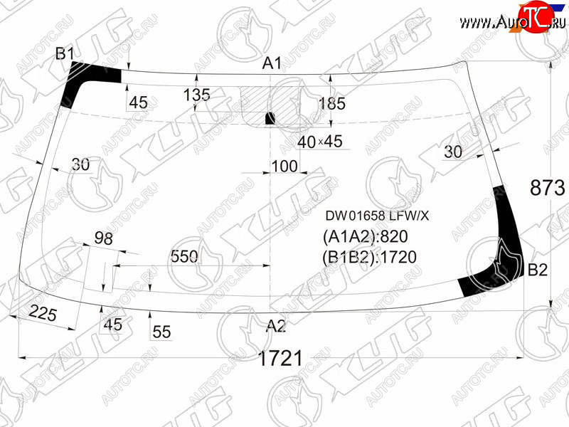 6 399 р. Стекло лобовое Chevrolet Tahoe 06-14  Cadillac Escalade 06-15  Chevrolet Silverado 07-13  Suburba XYG DW01658 LFW/X  с доставкой в г. Воронеж