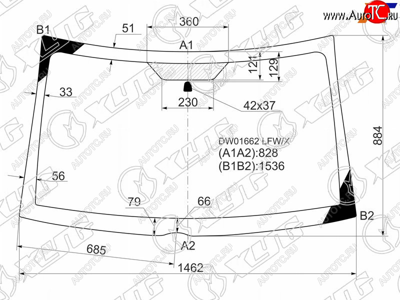 5 999 р. Стекло лобовое Jeep Compass 06-15 XYG DW01662 LFW/X  с доставкой в г. Воронеж