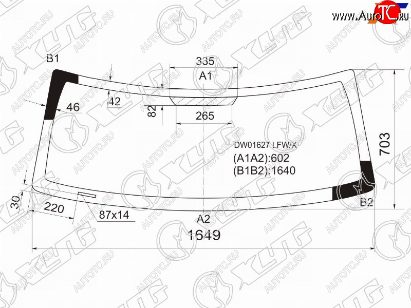 6 649 р. Стекло лобовое JEEP COMMANDER 05-10 XYG DW01627 LFW/X  с доставкой в г. Воронеж