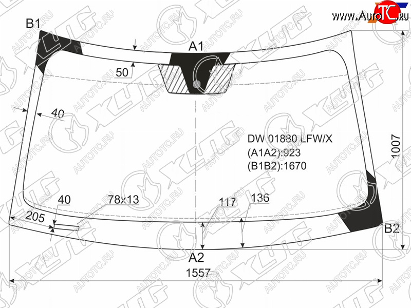 6 799 р. Стекло лобовое Dodge Journey 07-15  Fiat Freemont 13-15 XYG DW01880 LFW/X  с доставкой в г. Воронеж