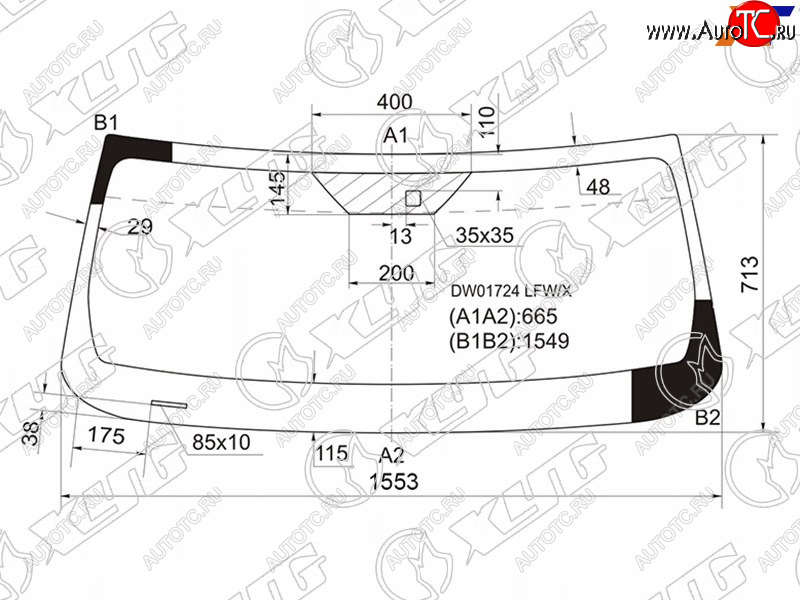 7 999 р. Стекло лобовое (Датчик дождя) Jeep Cherokee 07-14  Liberty 07-12 XYG DW01724 LFW/X  с доставкой в г. Воронеж