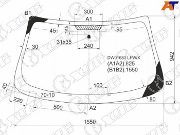 5 799 р. Стекло лобовое Chrysler Sebring 06-10  Dodge Avenger 07-14 XYG DW01683 LFW/X  с доставкой в г. Воронеж. Увеличить фотографию 1
