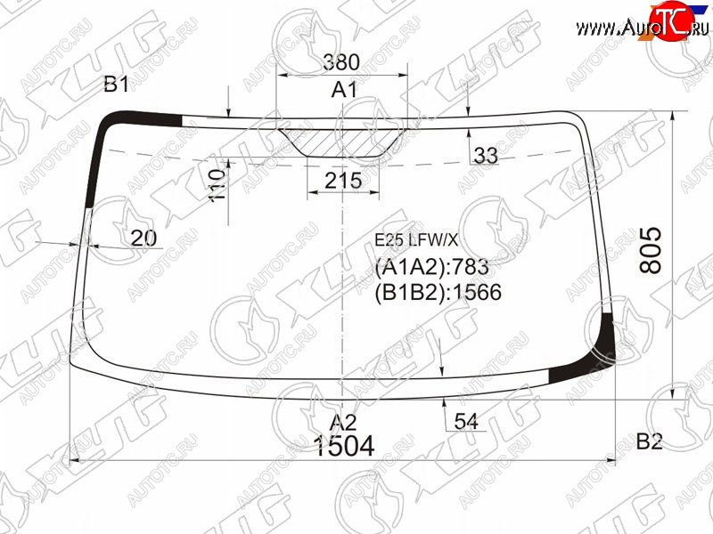 9 999 р. Стекло лобовое Nissan Caravan 01-12  Urvan 01-12 XYG E25 LFW/X  с доставкой в г. Воронеж