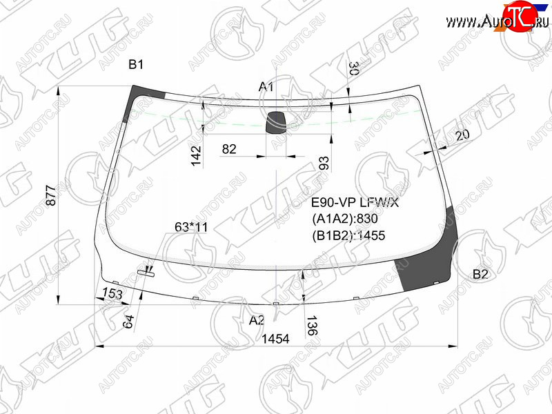 5 599 р. Стекло лобовое BMW 3-Series 05-14  M3 06-13 XYG E90-VP LFW/X  с доставкой в г. Воронеж