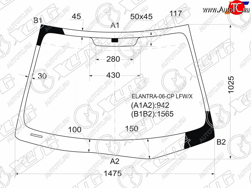 6 699 р. Стекло лобовое Hyundai Elantra 06-12  Avante 06-11 XYG ELANTRA-06-CP LFW/X  с доставкой в г. Воронеж