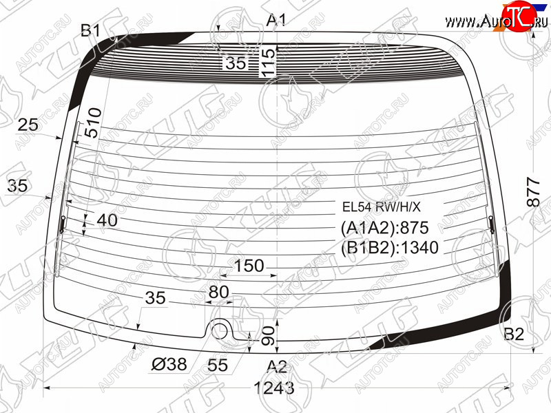 10 549 р. Стекло заднее (Цвет зеленый Обогрев) Toyota Cynos 95-99  Paseo 96-99 XYG EL54 RW/H/X  с доставкой в г. Воронеж