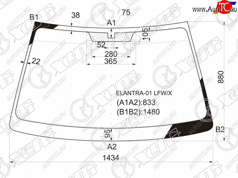 5 699 р. Стекло лобовое Hyundai Elantra 00-09  Avante 00-06 XYG ELANTRA-01 LFW/X  с доставкой в г. Воронеж