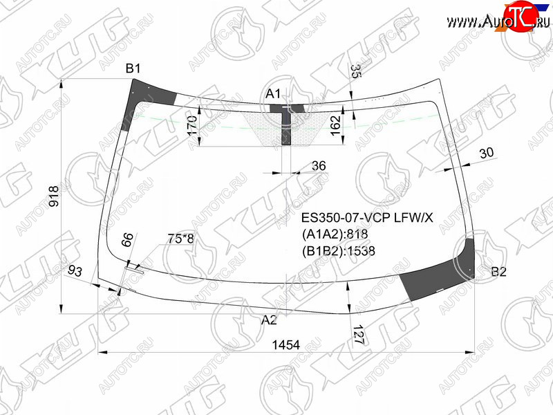 8 399 р. Стекло лобовое Lexus ES 06-12 XYG ES350-07-VCP LFW/X  с доставкой в г. Воронеж