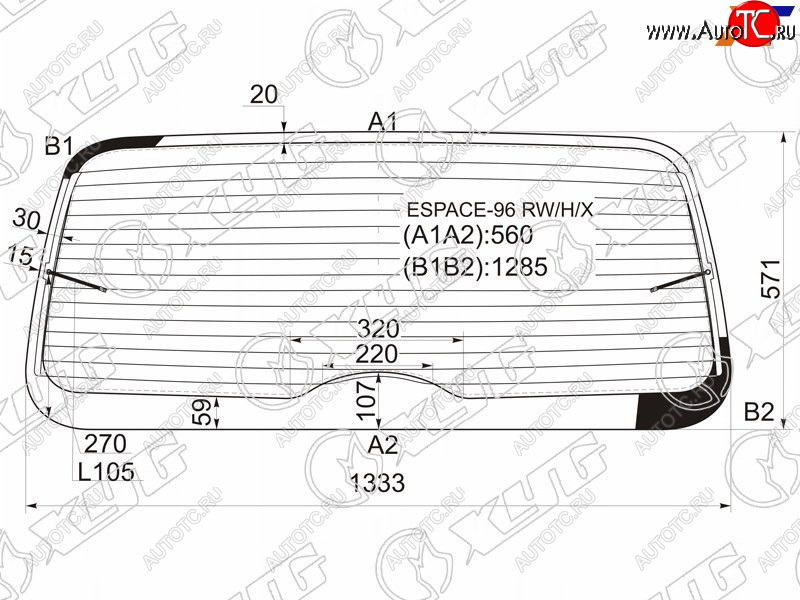 6 499 р. Стекло заднее с обогревом RENAULT ESPACE III 96-03                                                   XYG ESPACE-96 RW/H/X  с доставкой в г. Воронеж