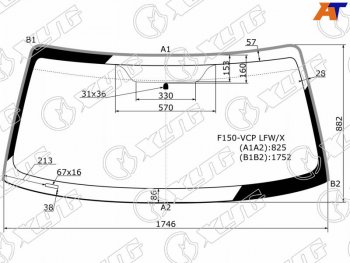 10 649 р. Стекло лобовое (Молдинг) Ford F150 03-08 XYG F150-VCP LFW/X  с доставкой в г. Воронеж. Увеличить фотографию 1