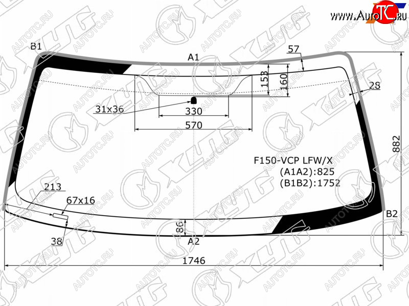 10 649 р. Стекло лобовое (Молдинг) Ford F150 03-08 XYG F150-VCP LFW/X  с доставкой в г. Воронеж
