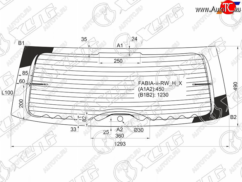 7 549 р. Стекло заднее (Цвет зеленый Обогрев 5D HBK) Skoda Fabia 07-15 XYG FABIA-II RW/H/X  с доставкой в г. Воронеж