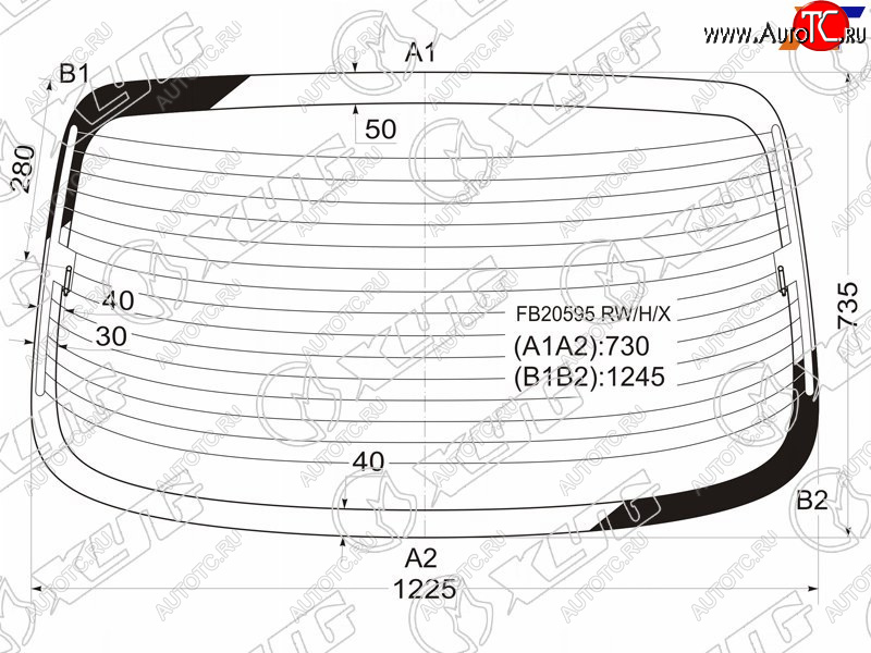 5 499 р. Стекло заднее с обогревом DAEWOO LEGANZA 4D 97-02                                                    XYG FB20595 RW/H/X  с доставкой в г. Воронеж