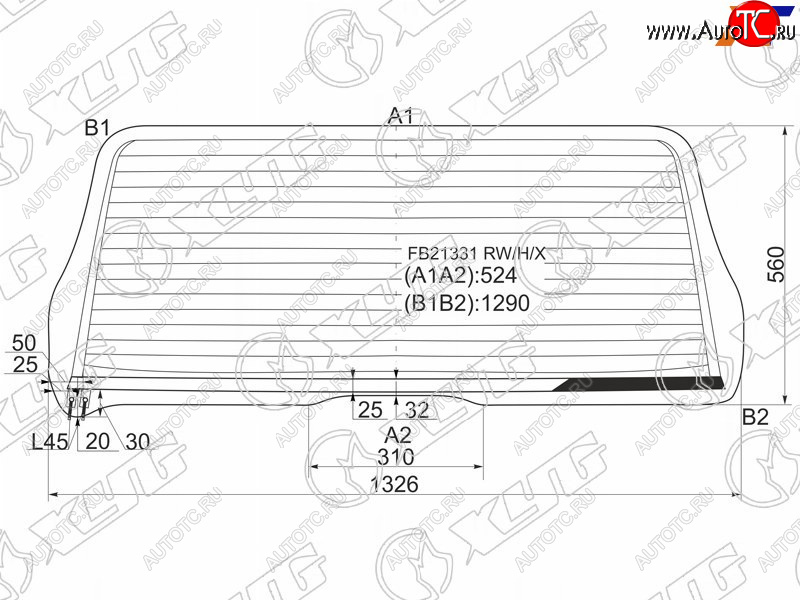 7 999 р. Стекло заднее (Цвет зеленый Обогрев) Toyota Sequoia 00-07 XYG FB21331 RW/H/X  с доставкой в г. Воронеж