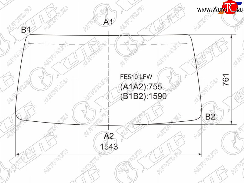 6 449 р. Стекло лобовое Mitsubishi Fuso Canter FE5 93-02  Fuso Canter FE6 93-02 XYG FE510 LFW  с доставкой в г. Воронеж