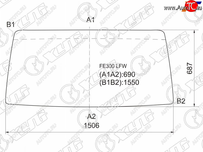 7 999 р. Стекло лобовое Mitsubishi Fuso Canter FE3 84-93  Fuso Canter FE4 84-93 XYG FE300 LFW  с доставкой в г. Воронеж