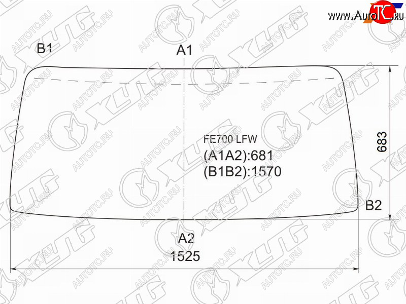 7 999 р. Стекло лобовое Mitsubishi Fuso Canter FE7 02-12 XYG FE700 LFW  с доставкой в г. Воронеж