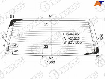 6 899 р. Стекло заднее (Цвет зеленый Обогрев) Toyota Land Cruiser (J100) 98-07  Lexus LX 98-07  Toyota Lan XYG FJ100 RW/H/X  с доставкой в г. Воронеж. Увеличить фотографию 1