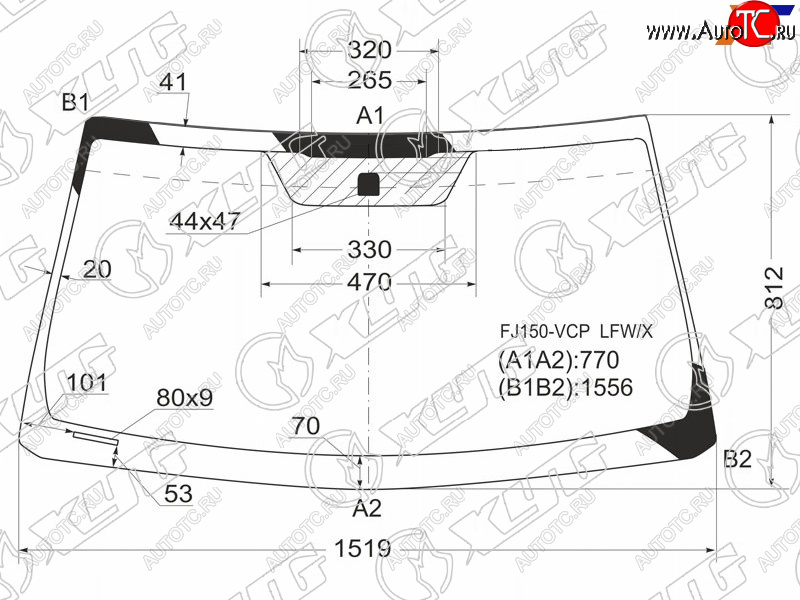 5 699 р. Стекло лобовое Toyota Land Cruiser Prado (J150) 09-20  Lexus GX 09-19 XYG FJ150-VCP LFW/X  с доставкой в г. Воронеж