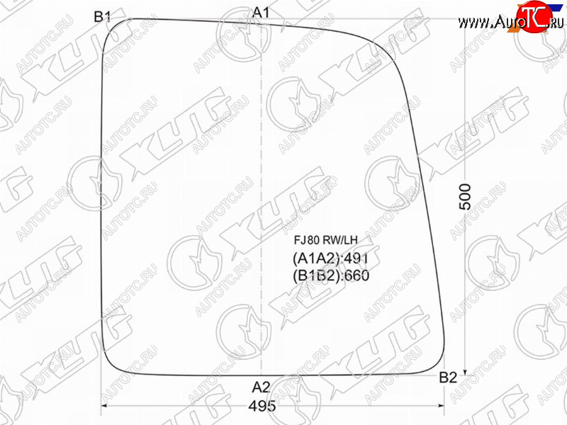 3 099 р. Стекло заднее (распашной двери) левое TOYOTA LAND CRUISER #J80 90-98                                 XYG FJ80 RW/LH  с доставкой в г. Воронеж