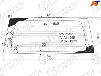 7 999 р. Стекло заднее (Цвет зеленый Обогрев) Toyota Land Cruiser Prado (J90) 96-02 XYG FJ90 RW/H/X  с доставкой в г. Воронеж. Увеличить фотографию 1