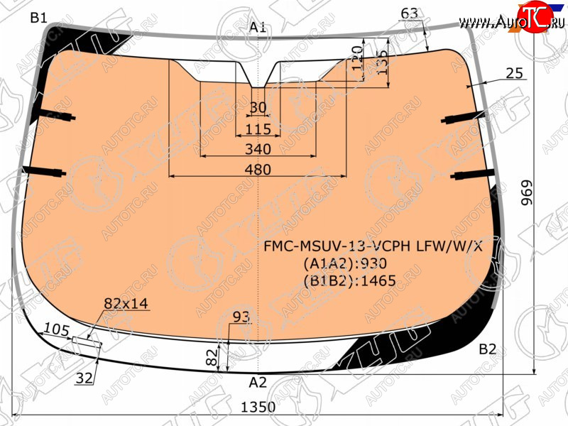 15 599 р. Стекло лобовое (Обогрев полный Молдинг) Ford EcoSport 14-23 XYG FMC-MSUV-13-VCPH LFW/W/X  с доставкой в г. Воронеж