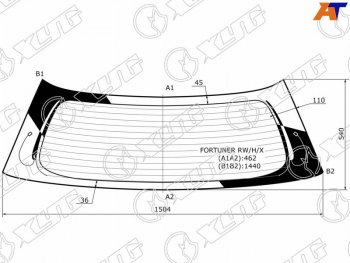 7 849 р. Стекло заднее (Цвет зеленый Обогрев) Toyota Fortuner 04-15 XYG FORTUNER RW/H/X  с доставкой в г. Воронеж. Увеличить фотографию 1