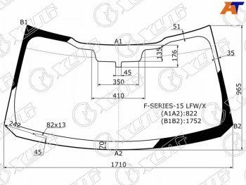 8 649 р. Стекло лобовое Ford F150 14-20  F250 16-19 XYG F-SERIES-15 LFW/X  с доставкой в г. Воронеж. Увеличить фотографию 1