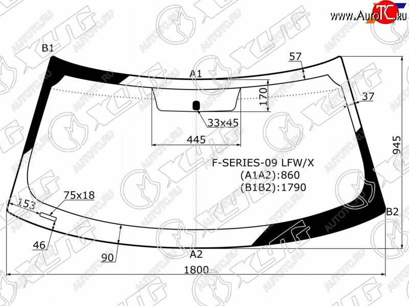 11 299 р. Стекло лобовое Ford F150 09-14 XYG F-SERIES-09 LFW/X  с доставкой в г. Воронеж