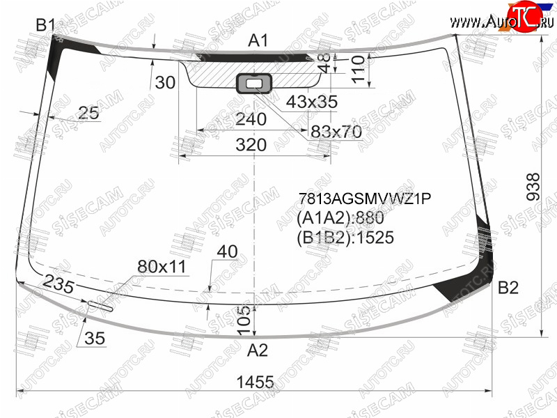 8 399 р. Стекло лобовое + дд SKODA YETI 09-15 SISECAM 7813AGSMVWZ1P, 7813agsmvwz1p SISECAM 7813AGSMVWZ1P  с доставкой в г. Воронеж
