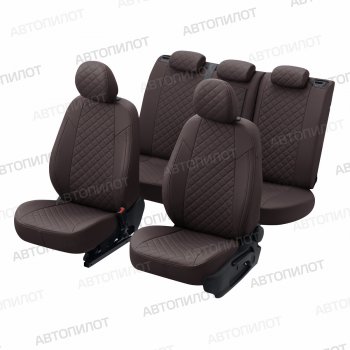 14 449 р. Чехлы сидений (экокожа, 40/60, подлок) Автопилот Ромб  Audi A4  B8 (2007-2015) дорестайлинг, седан, дорестайлинг, универсал, рестайлинг, седан, рестайлинг, универсал (шоколад)  с доставкой в г. Воронеж. Увеличить фотографию 5