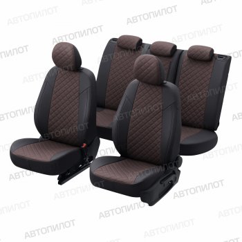 14 449 р. Чехлы сидений (экокожа, 40/60) Автопилот Ромб  Audi A6  C5 (1997-2004) дорестайлинг, универсал, рестайлинг, универсал (черный/шоколад)  с доставкой в г. Воронеж. Увеличить фотографию 5