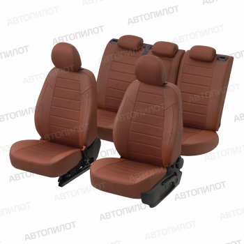 13 849 р. Чехлы сидений (экокожа/алькантара, 40/60) Автопилот  Audi A6  C6 (2004-2010) дорестайлинг, седан, дорестайлинг, универсал, рестайлинг, седан, рестайлинг, универсал (коричневый)  с доставкой в г. Воронеж. Увеличить фотографию 6