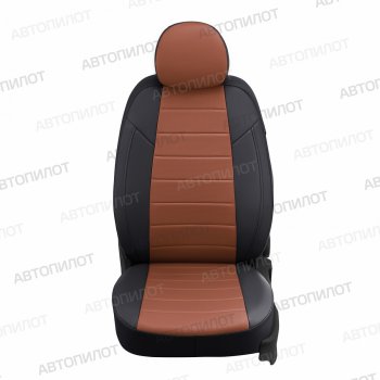 8 249 р. Чехлы сидений (экокожа) Автопилот Audi A6 C7 дорестайлинг, седан (2010-2014) (черный/коричневый)  с доставкой в г. Воронеж. Увеличить фотографию 2