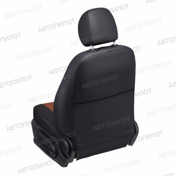8 249 р. Чехлы сидений (экокожа) Автопилот Audi A6 C7 дорестайлинг, седан (2010-2014) (черный/коричневый)  с доставкой в г. Воронеж. Увеличить фотографию 4